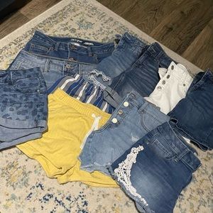 Girls Shorts and Skirts Lot (11pc) Size 10/12 Denim Bundle